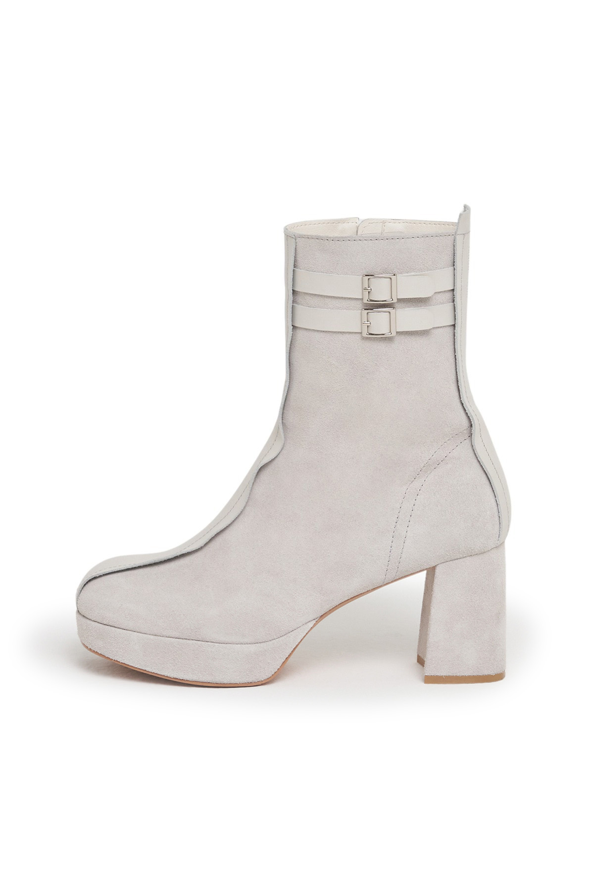 ROUND ANKLE BOOTS IN LIGHTGREY