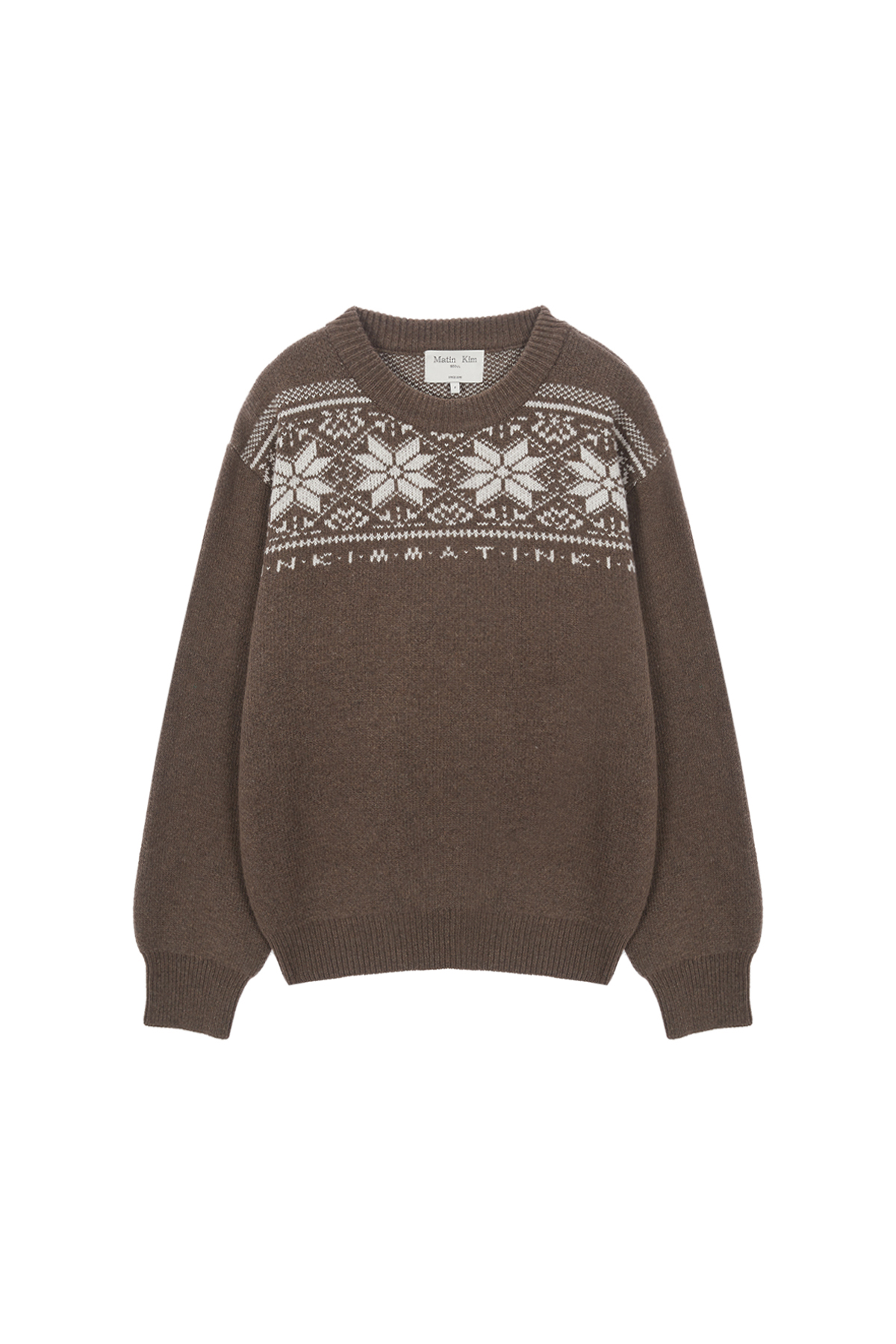 MATIN SNOWFLAKE KNIT SWEATER IN BROWN