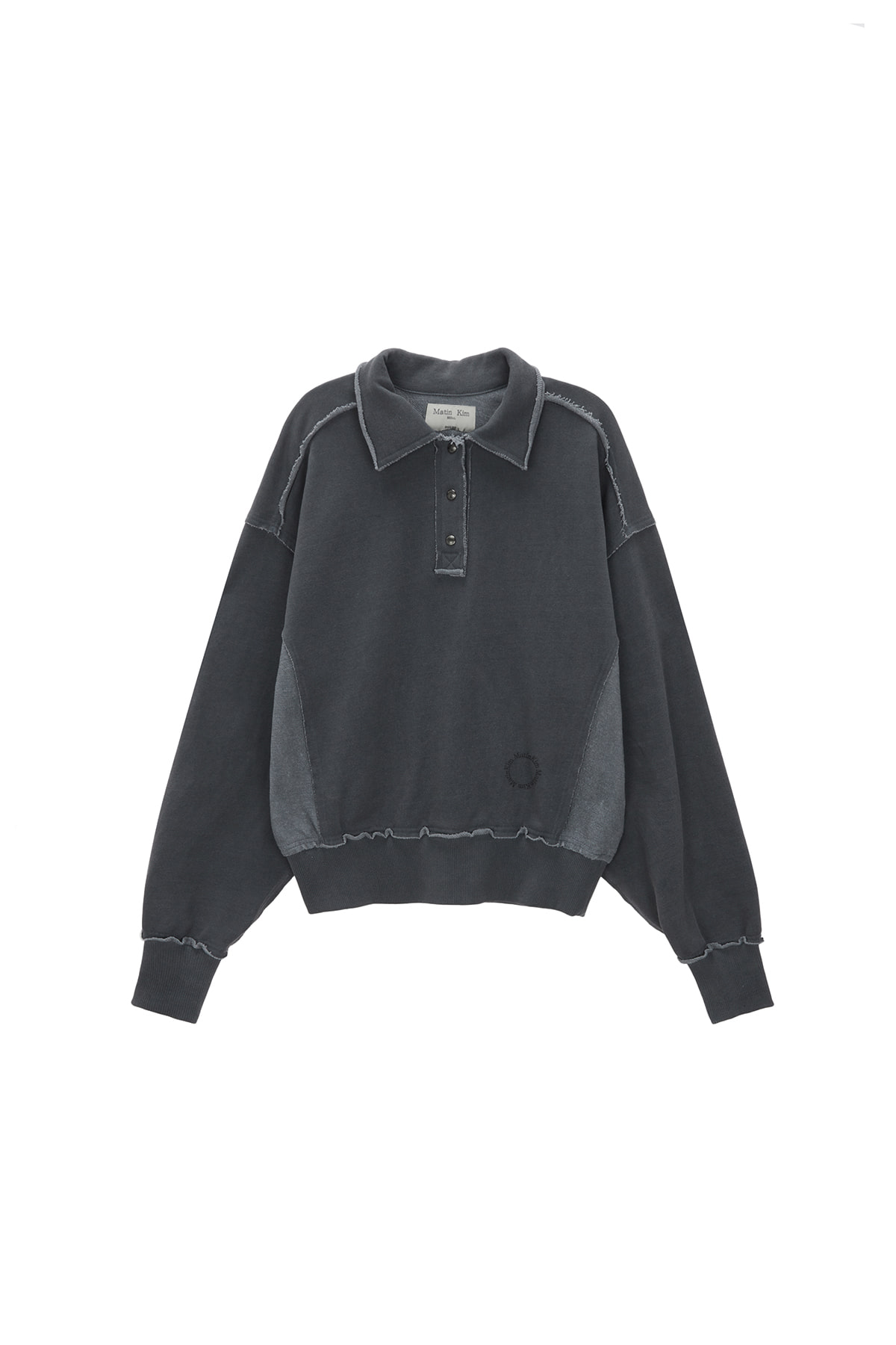 CUT OUT PIGMENT PIQUE SWEATSHIRT FOR WOMEN IN GREY