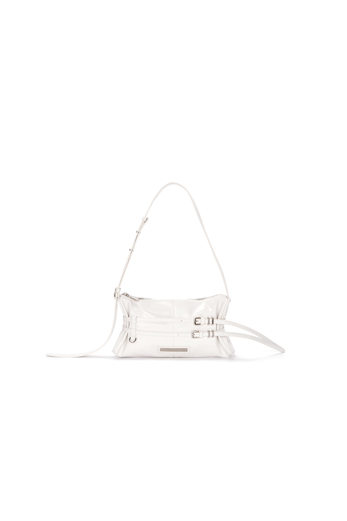 DOUBLE BELTED STRAP MINI BAG IN IVORY