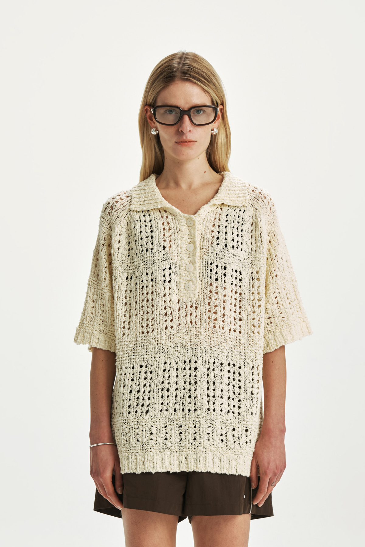 PUNCHING KNIT COLLAR TOP IN BUTTER