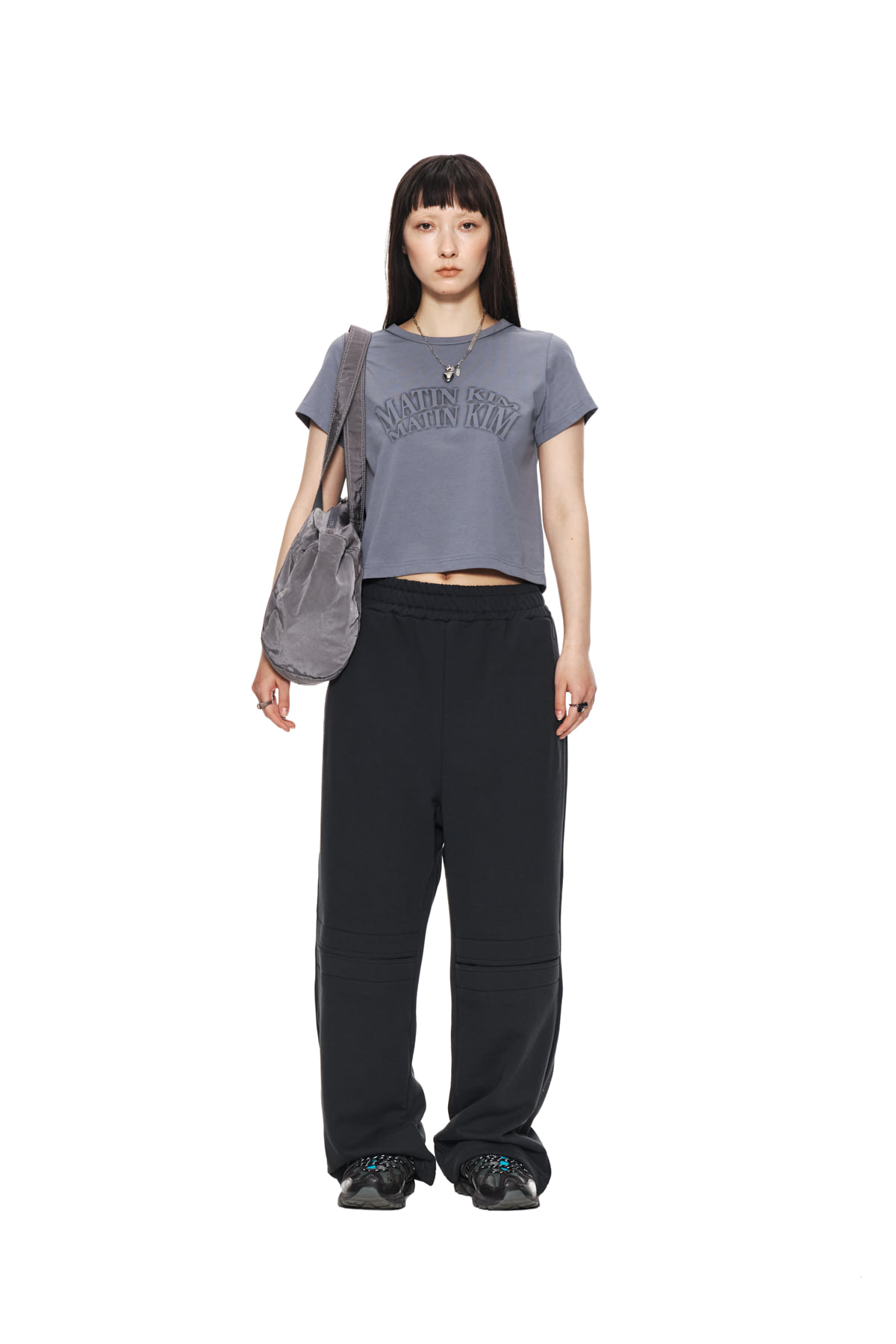 KNEE CUT OUT SWEATPANTS IN CHARCOAL