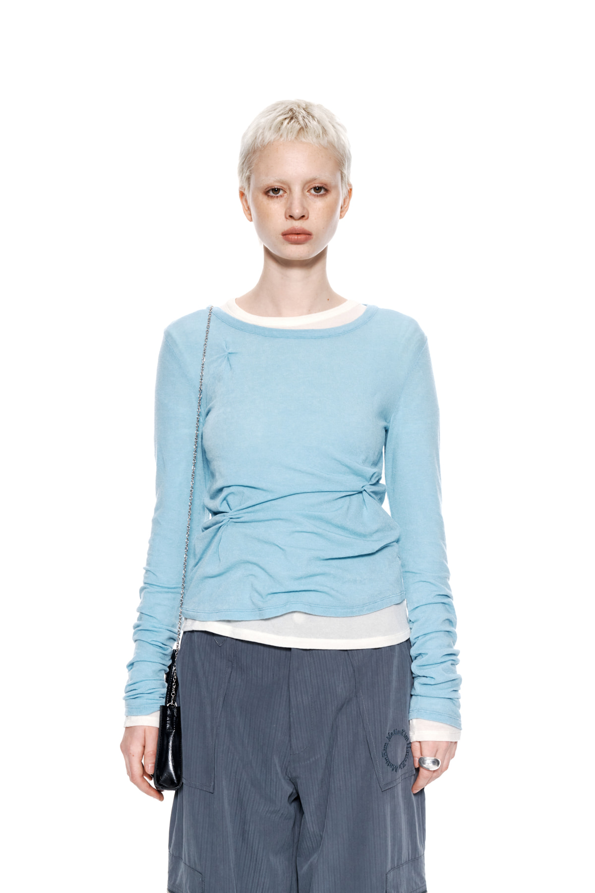 PINCHED SLIM TOP IN SKY