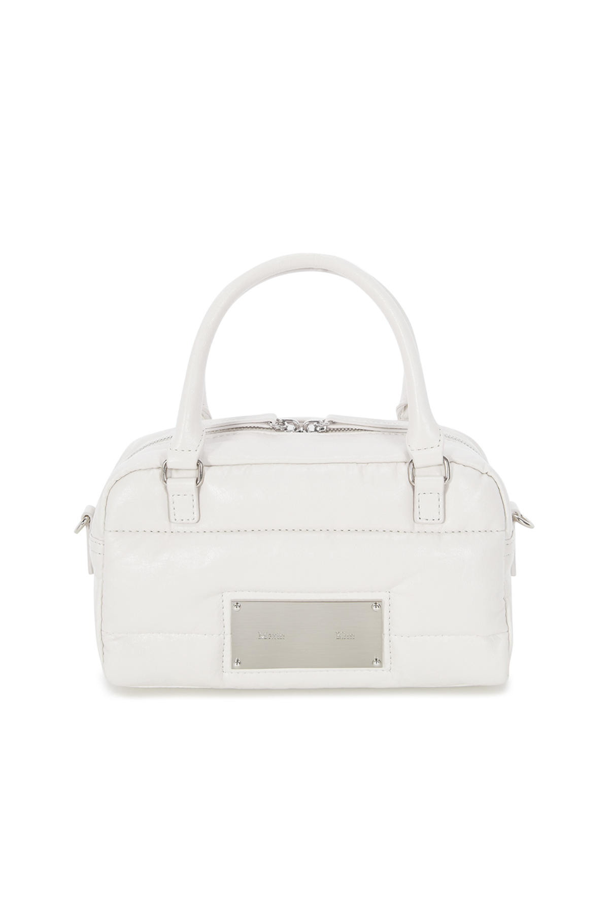 FAUX LEATHER BABY SPORTY TOTE BAG IN IVORY