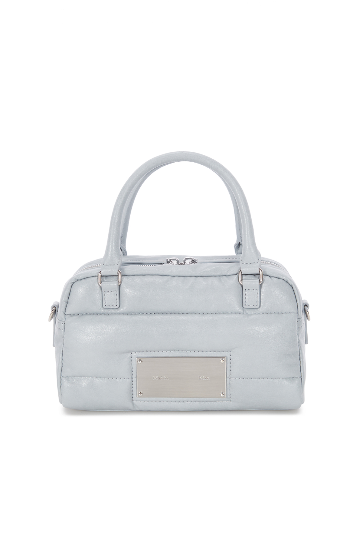 FAUX LEATHER BABY SPORTY TOTE BAG IN SKY