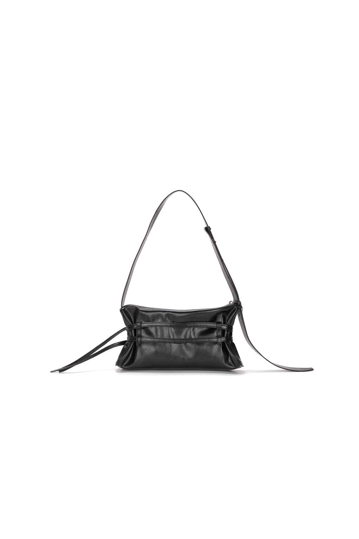 DOUBLE BELTED STRAP MINI BAG IN BLACK