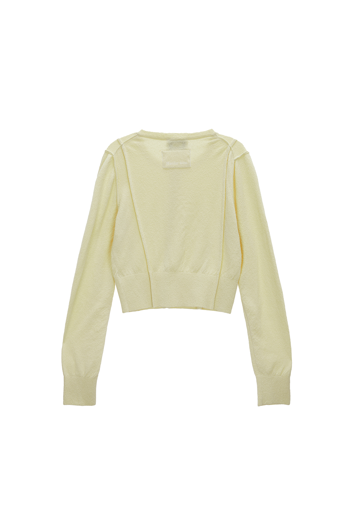PINTUCK POINT KNIT CARDIGAN IN LIGHT YELLOW